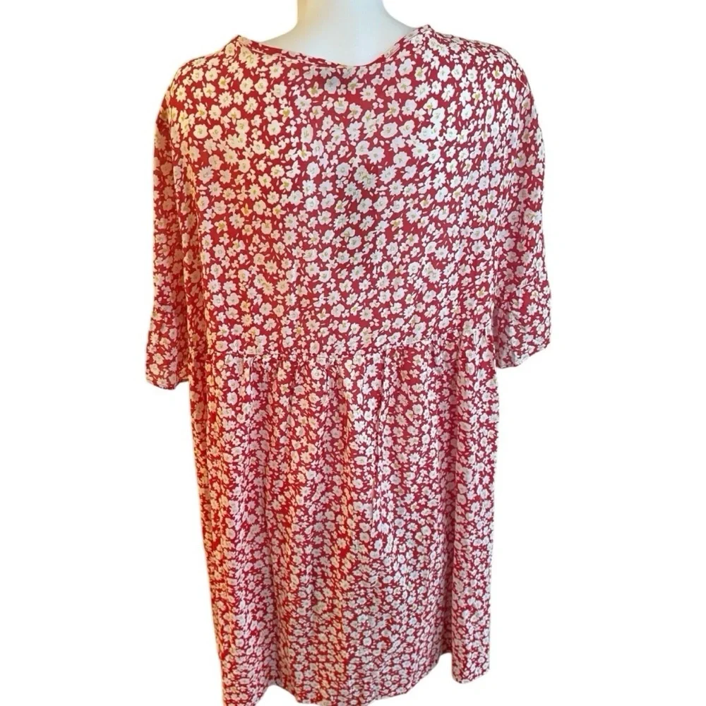 TenDency Dress Womens Size 3XL Orange Yellow White Floral Print New - Picture 5 of 7